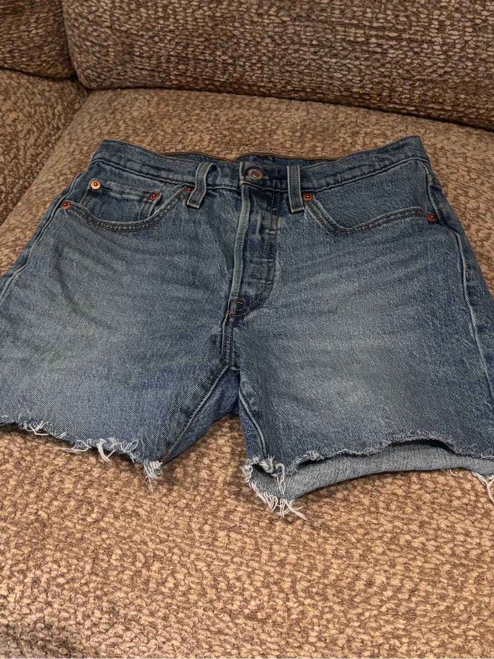 Levi's Medium Blue Denim Cutoff Shorts
